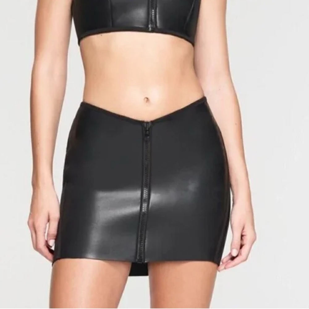 SKIMS Chocolate Brown scuba swim skirt